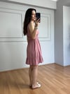 CDBR4504Venya Pembe Viskon Kısa Elbise