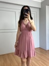 CDBR4504Venya Pembe Viskon Kısa Elbise
