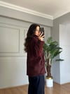 CDBR4665Wenna Bordo Dik Yaka Düğmeli Kaban