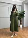 CDBR4242Yasmin Haki Likralı Basic Elbise 