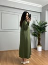 CDBR4242Yasmin Haki Likralı Basic Elbise 