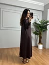 CDBR4245Yasmin Kahve Likralı Basic Elbise 