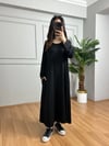 CDBR4240Yasmin Siyah Likralı Basic Elbise