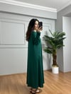 CDBR4244Yasmin Zümrüt Yeşili Likralı Basic Elbise 