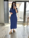 CDBR3503Zara Orjinal Marka Tensel Kumaş Lacivert Gömlek Elbise