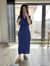 CDBR3503Zara Orjinal Marka Tensel Kumaş Lacivert Gömlek Elbise