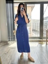 CDBR3503Zara Orjinal Marka Tensel Kumaş Lacivert Gömlek Elbise