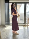 CDBR3502Zara Orjinal Marka Tensel Kumaş Mürdüm Gömlek Elbise