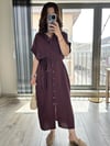 CDBR3502Zara Orjinal Marka Tensel Kumaş Mürdüm Gömlek Elbise