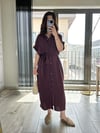 CDBR3502Zara Orjinal Marka Tensel Kumaş Mürdüm Gömlek Elbise