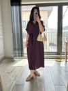 CDBR3502Zara Orjinal Marka Tensel Kumaş Mürdüm Gömlek Elbise