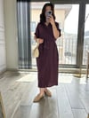 CDBR3502Zara Orjinal Marka Tensel Kumaş Mürdüm Gömlek Elbise