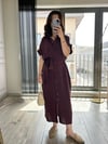 CDBR3502Zara Orjinal Marka Tensel Kumaş Mürdüm Gömlek Elbise