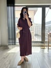 CDBR3502Zara Orjinal Marka Tensel Kumaş Mürdüm Gömlek Elbise