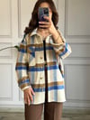ZR Model Mavi Kaşmir Oduncu Gömlek Ceket