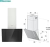 HISENSE CH6IN6BXBG SİYAH CAM + PASLANMAZ ÇELİK  60CM DAVLUMBAZ