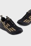 EA7 Ea7 Erkek Hafif Yüksek Taban Kartal Logolu Siyah-Altın Sneaker X8X217 XK433-R969