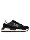 EA7 Ea7 Unısex Düşük Bilekli Rahat Tabanlı Süet Detaylı EA7 Logo Desenli Deri Siyah Sneaker 7X000380 AF19175-MC138
