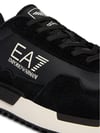 EA7 Ea7 Unısex Düşük Bilekli Rahat Tabanlı Süet Detaylı EA7 Logo Desenli Deri Siyah Sneaker 7X000380 AF19175-MC138