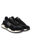 EA7 Ea7 Unısex Düşük Bilekli Rahat Tabanlı Süet Detaylı EA7 Logo Desenli Deri Siyah Sneaker 7X000380 AF19175-MC138