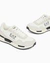 EA7 Ea7 Unısex Düşük Bilekli Rahat Tabanlı Süet Detaylı EA7 Logo Desenli Deri Beyaz Sneaker 7X000380 AF19175-MZ018