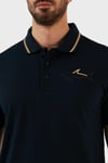 Paul Shark Paul Shark Erkek Polo Yaka Düğme Kapamalı Kısa Kollu Mavi Polo Yaka T-Shirt 12311732-130