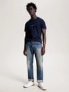 Tommy Hilfiger Tommy Hilfiger Erkek Dokuma Kumaş Kısa Kol Düz Model Lacivert T-Shirt MW0MW32584-DW5