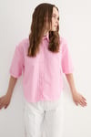 G27-4858-PEMBE-LLEVUREÜst GiyimKadın Baskı Detaylı Oversize Gömlek PEMBE