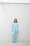 P28-3481-BEBEMAVİ-LLEVUREAlt GiyimKadın Beli Lastikli Saten Pantolon BEBE MAVİ