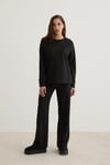 S28-2219-SİYAH-LLEVUREKadın Bisiklet Yaka Oversize Sweatshirt SİYAH
