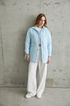 M28-5426-MAVİ-LLEVUREDış GiyimKadın Kapitone Baklava Desenli Oversize Mont MAVİ