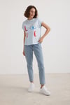 T27-2194-L-MAVİLEVURETest KategoriKadın Love Baskılı Basic Tshirt MAVİ