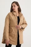 M28-5421-CAMEL-LLEVUREDış GiyimKadın Su Geçirmez Bomber Mont CAMEL