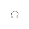 Cerrahi Çelik Silver Bar Top Taşlı Halka Piercing (8MM)