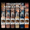 Perj-Michela Anime & Toons 6'lı Set - World Famous Ink Dövme Boyası - 1oz/30ml