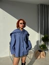 .Premium Tasarım Trend Şal Detaylı Fularlı Oversize Gömlek