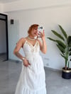  Premium %100 Pamuk Boncuk İşlemeli Helenistik Uuzn Elbise