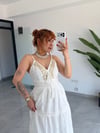  Premium %100 Pamuk Boncuk İşlemeli Helenistik Uuzn Elbise