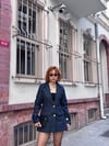  Tasarım Premium Astarlı Belden Oturtmalı Denim-Kot Blazer Ceket