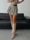 Bak'ap Premium Ekoseli Astarlı Crop Blezer Yelek