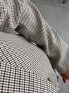 Ekose Tek Düğmeli Crop Blazer Ceket