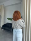 Ekose Tek Düğmeli Crop Blazer Ceket