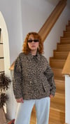 Leopar Desenli Fermuarlı Cepli Ceket