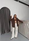 Modal Oversize Düşük Kol Uzun Kol Gömlek