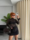 Noir Dantel Transparan Bluz Siyah