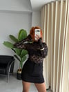 Noir Dantel Transparan Bluz Siyah