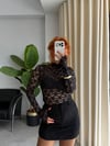 Noir Dantel Transparan Bluz Siyah