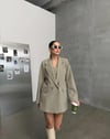 Oversize Daddy Premium Astarlı Ekoseli Pötikare Blazer Ceket