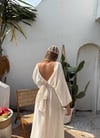 Premium %100 Pamuk Müslin İşlemeli Yırtmaçlı Bohem Uzun Elbise