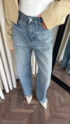 Premium Bel Detaylı Denim Yüksek Bel Wide Leg Jean Pantolon
